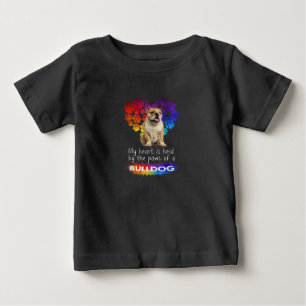My Heart Is Held By The Paws Of A Bulldog Baby T-Shirt
