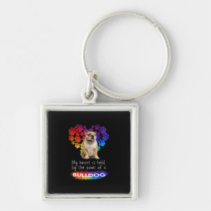 My Heart Is Held By The Paws Of A Bulldog Key Ring