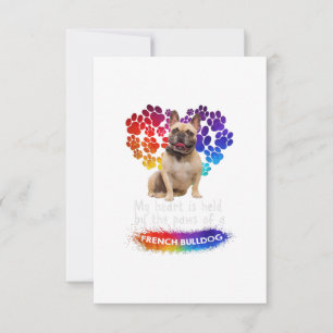 My Heart Is Held By The Paws Of A French Bulldog RSVP Card