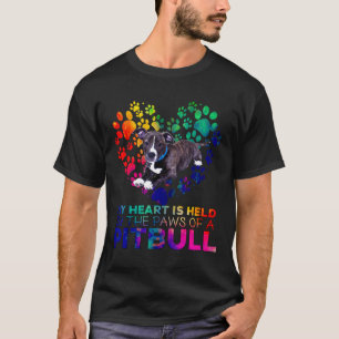 My Heart Is Held By The Paws Of A Pitbull Nice Dog T-Shirt