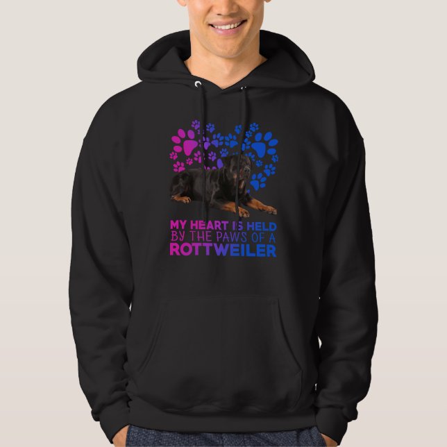 My Heart Is Held By The Paws Of A Rottweiler 12 Hoodie (Front)