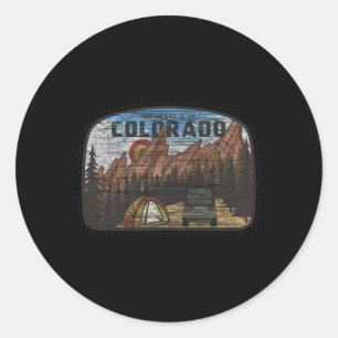 My Heart Is In Colorado Rocky Mountains Skiing Cam Classic Round Sticker