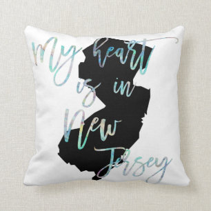 My Heart is in New Jersey state NJ Iridescent Cushion