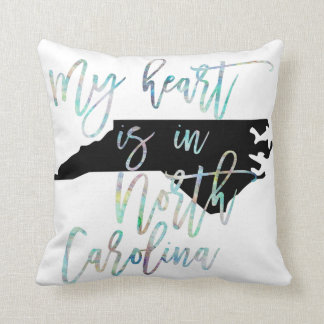 My Heart is in North Carolina state NC Iridescent Cushion