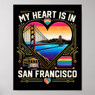 My Heart Is In San Francisco Souvenir Golden Gate  Poster