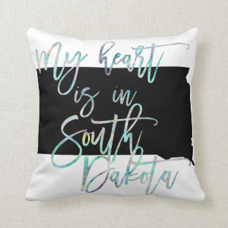 My Heart is in South Dakota state SD Iridescent Cushion