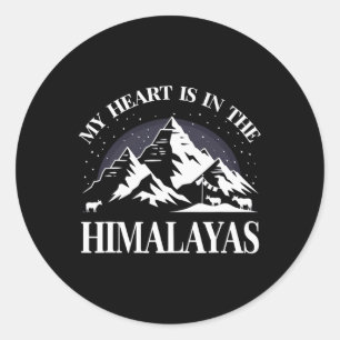 My Heart Is In The Himalayas Himalaya Mountain Sou Classic Round Sticker