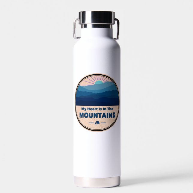 My Heart Is in The Mountains Water Bottle (Front)