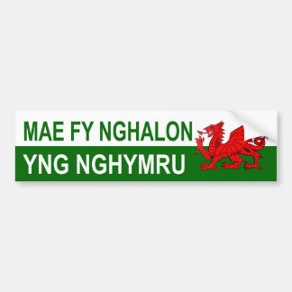 My Heart Is In Wales Bumper Sticker