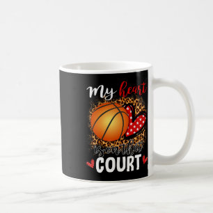 My Heart Is On That Court Bysketbyll Leopard Patte Coffee Mug
