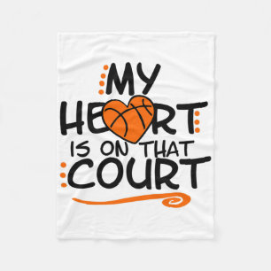My Heart Is On That Court Sketll Fleece Blanket