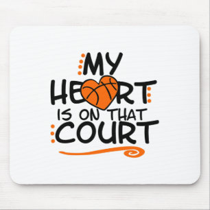 My Heart Is On That Court Sketll Mouse Pad