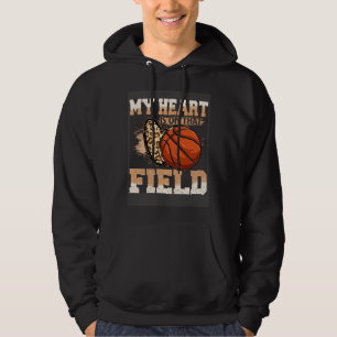 My Heart Is On That Field Basketball Mom Leopard M Hoodie