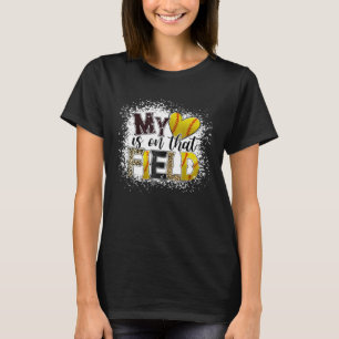My Heart Is On That Field Softball Leopard Mothers T-Shirt