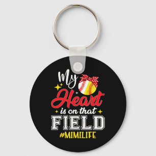 My Heart Is On That Field Softbyll Bysebyll Mimi Key Ring
