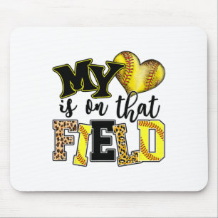 My Heart Is On That Field Softll Mom Leopard Mothe Mouse Pad