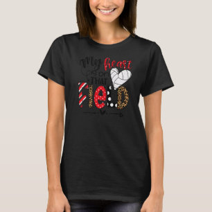 My Heart Is On That Field Volleyball Mum Leopard M T-Shirt