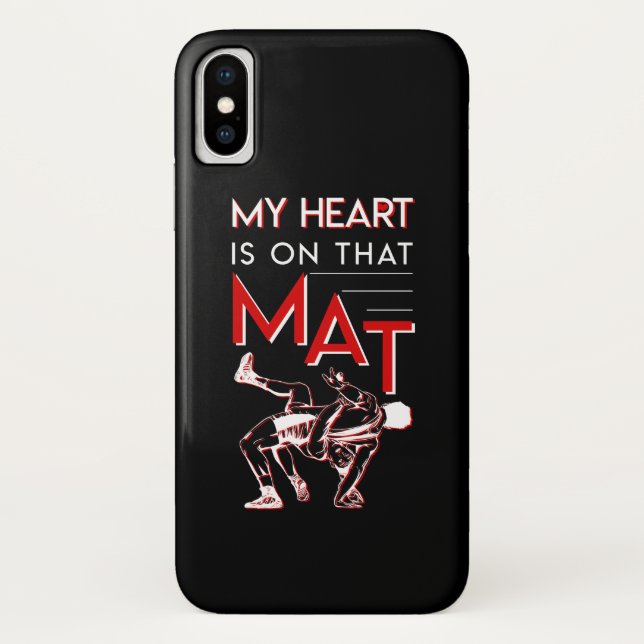My Heart Is On That Mat Wrestling Mum Case-Mate iPhone Case (Back)