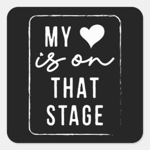 My Heart Is On That Stage Dance Mum Vintage Retro Square Sticker
