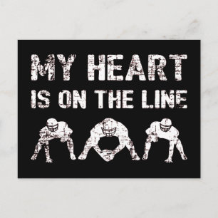 My Heart Is On The Line - Football Lineman I Postcard
