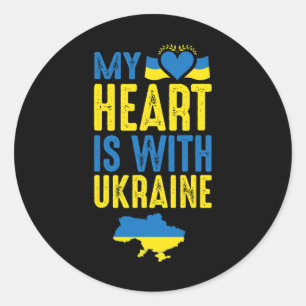 My Heart Is With Ukraine Classic Round Sticker