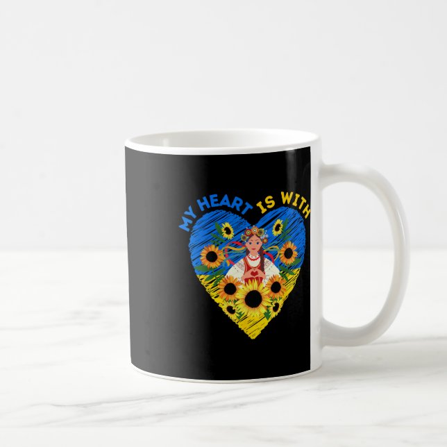 My Heart Is With Ukraine  Coffee Mug (Right)