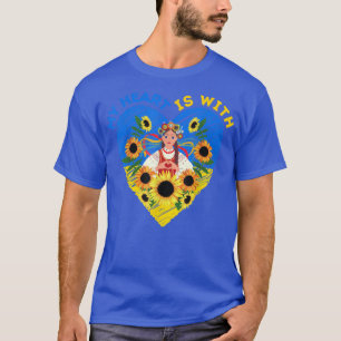 MY HEART IS WITH UKRAINE, Ukrainian Flag Tradition T-Shirt