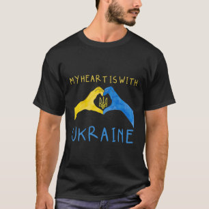 MY HEART IS WITH UKRAINE, Ukrainian Flag Tradition T-Shirt