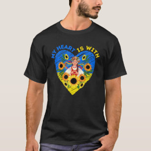 MY HEART IS WITH UKRAINE, Ukrainian Flag Tradition T-Shirt