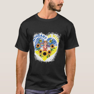 My Heart Is With Ukraine Ukrainian Flag Traditiona T-Shirt