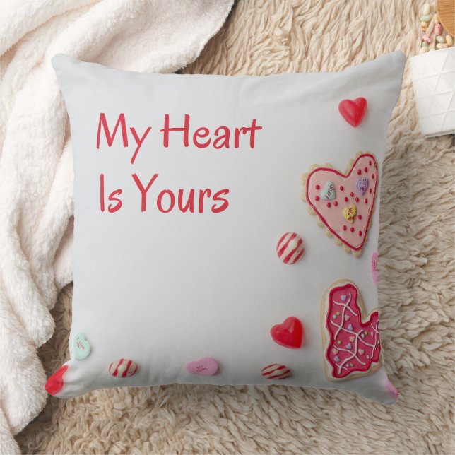 My Heart Is Yours  cute Valentine design Cushion (Blanket)