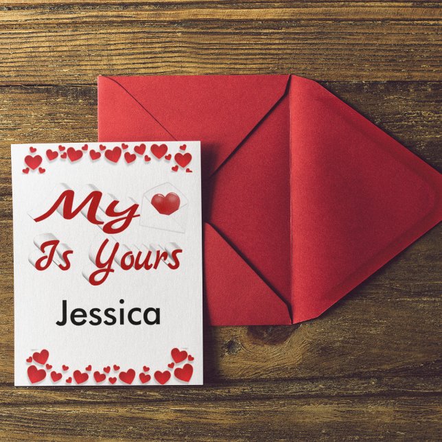 My Heart is Yours Personalised Valentines Day Card (Creator Uploaded)