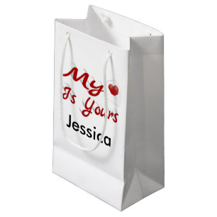 My Heart is Yours Valentines Day Personalised  Small Gift Bag