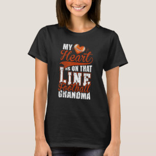 My Heart Linemen Football Grandma Nana Womens T-Shirt