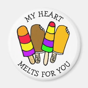 My Heart Melts for You Ice Cream Pun Magnet