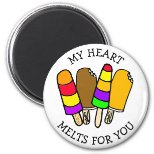 My Heart Melts for You  Ice Cream Pun Magnet