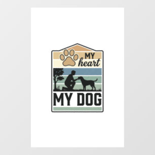 My Heart My Dog Vintage Engraving Dog Lover Design