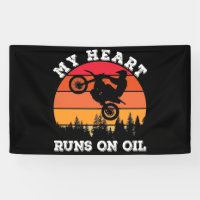 My Heart Runs On Oil Dirt Bike Vintage