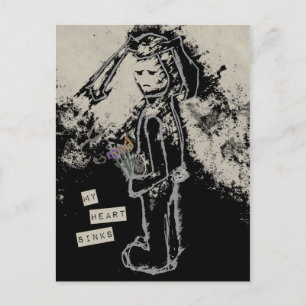 my heart sinks sympathy sinibunny postcard