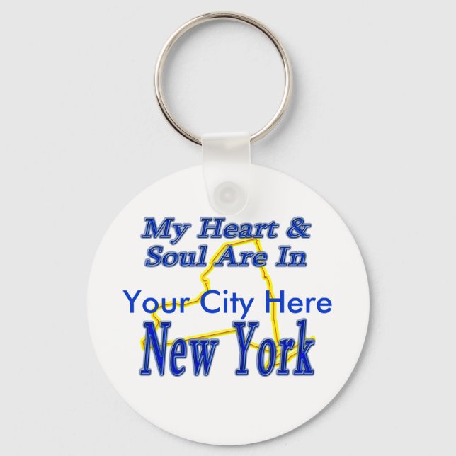 My Heart & Soul Are In New York Key Ring (Front)