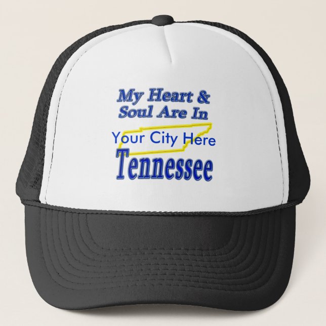 My Heart & Soul Are In Tennessee Trucker Hat (Front)