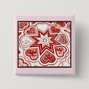 'My Heart' Square Pin (White)