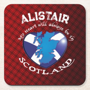 My Heart will always be in SCOTLAND! Square Paper Coaster