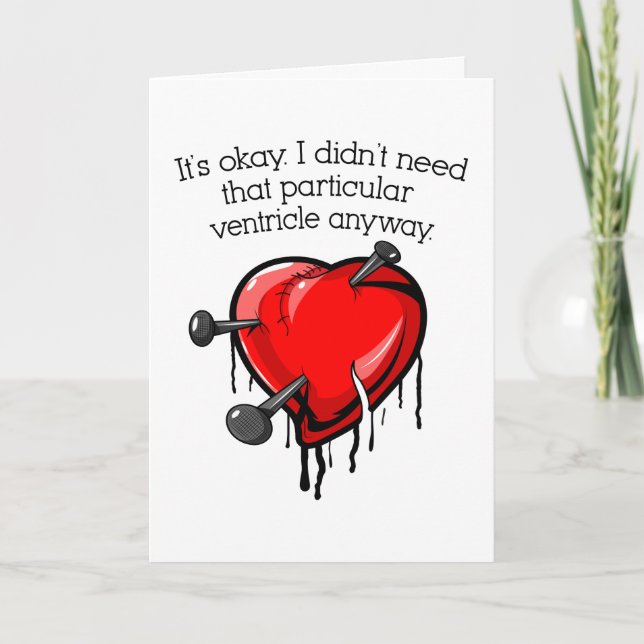 My Heart's Ventricle - Anti-Valentine Holiday Card (Front)