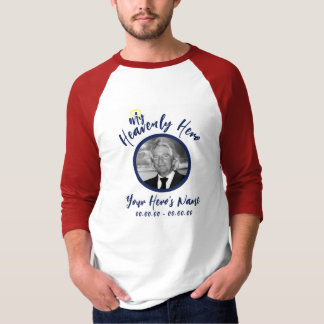My Heavenly Hero Memorial Raglan Red White & Blue T-Shirt
