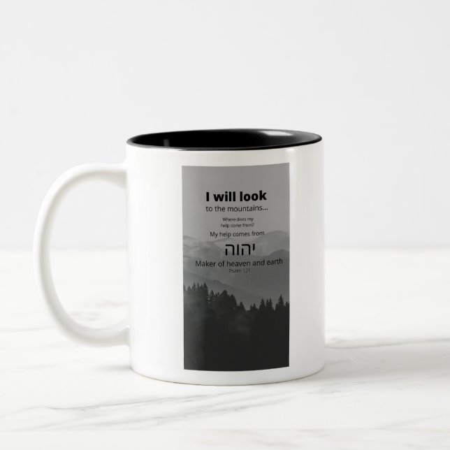 My Help Comes From Yah Two-Tone Coffee Mug (Left)