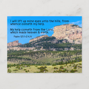 My help cometh from the Lord. Mountains. Lift eyes Postcard