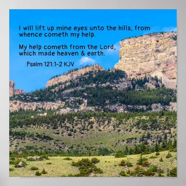 My help cometh from the Lord. Mountains. Lift eyes Poster (Front)