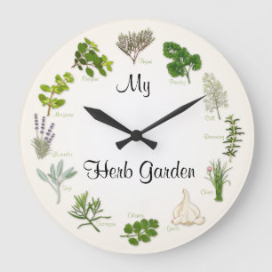 My Herb Garden Large Clock