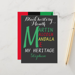 My heritage black legacy black history month postcard